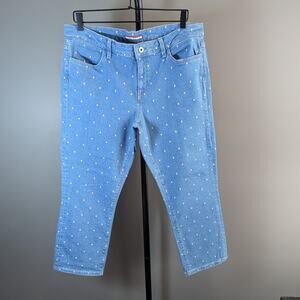 Tommy Hilfiger Crop Capri Jean with Light Pink Polka Dots Size 12